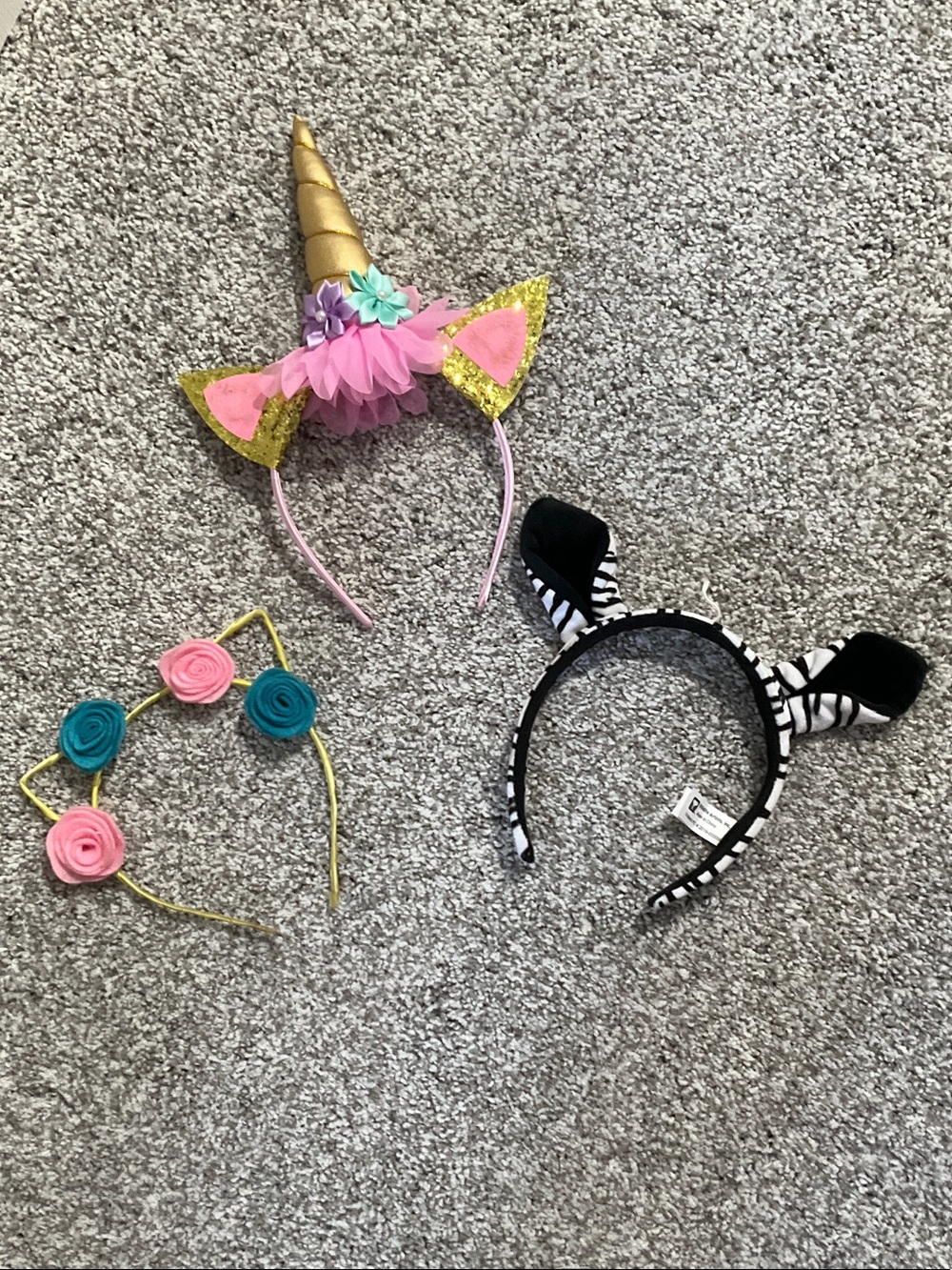 Unicorn & Animal Headband Set - Pink, Gold, Black, Teal